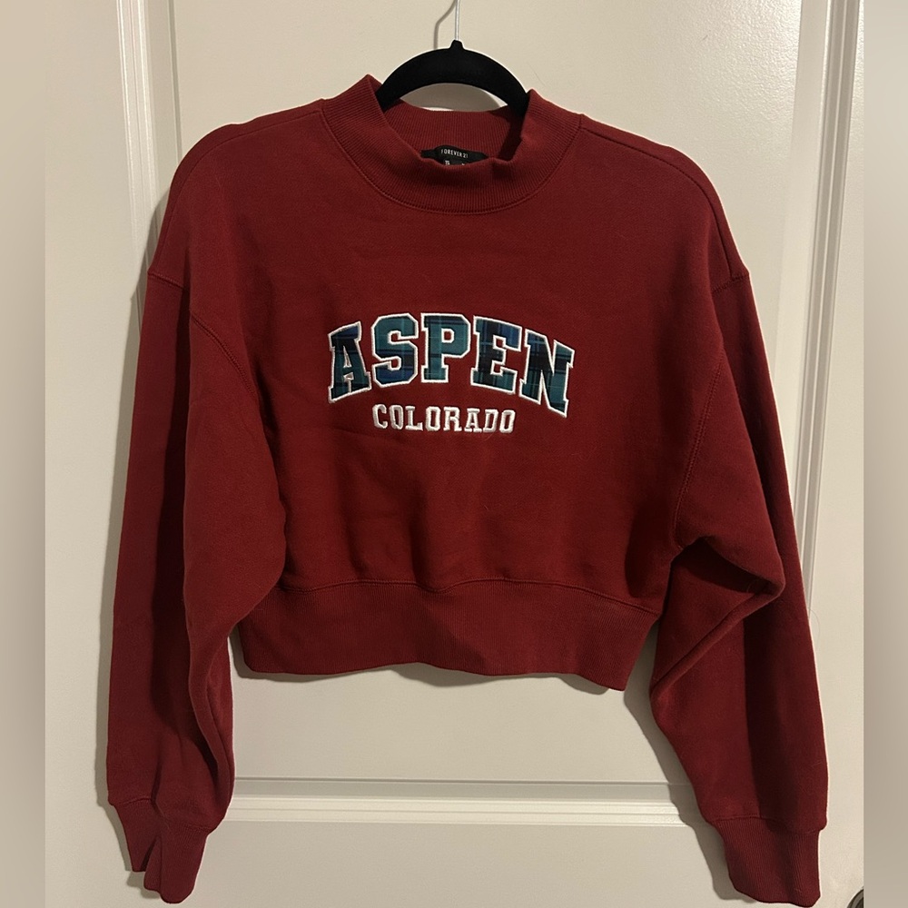 Forever 21 Aspen Colorado Cropped Sweatshirt – Medium – NWOT